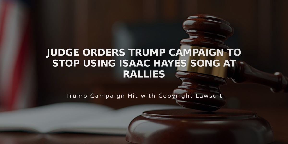 Judge Orders Trump Campaign to Stop Using Isaac Hayes Song at Rallies