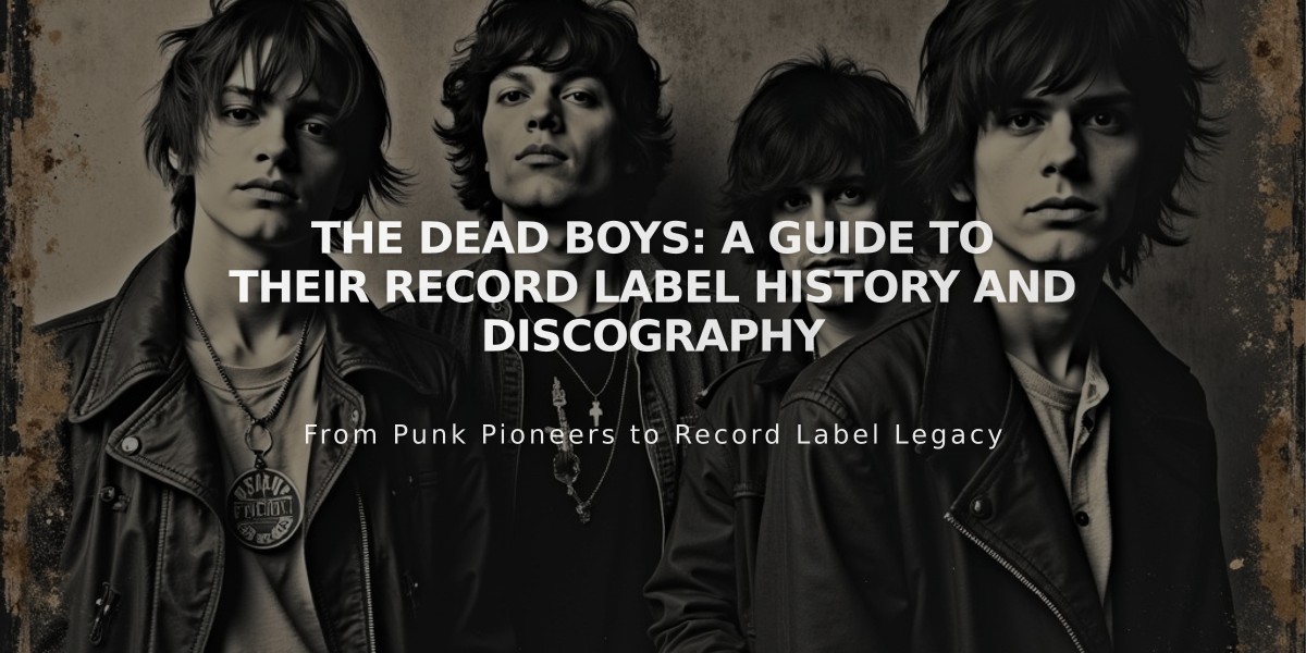 The Dead Boys: A Guide to Their Record Label History and Discography