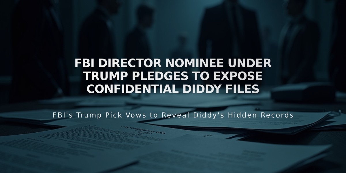 FBI Director Nominee Under Trump Pledges to Expose Confidential Diddy Files