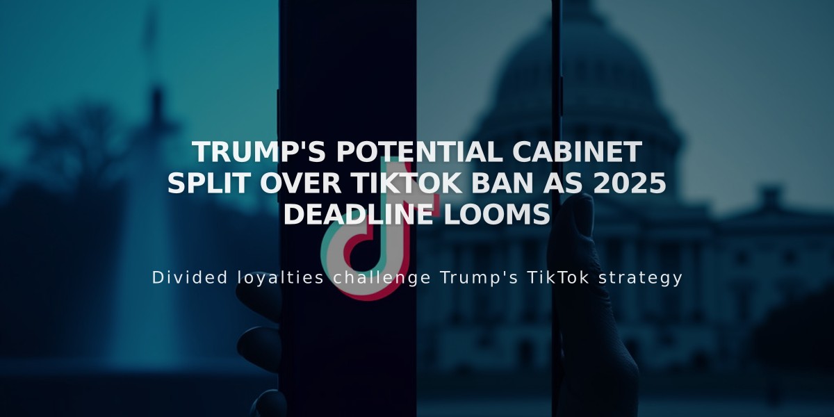 Trump's Potential Cabinet Split Over TikTok Ban as 2025 Deadline Looms