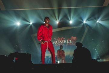 Man performing on concert stage