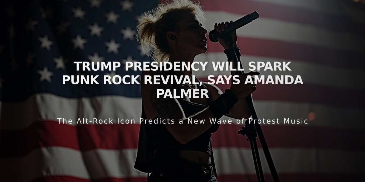 Trump Presidency Will Spark Punk Rock Revival, Says Amanda Palmer