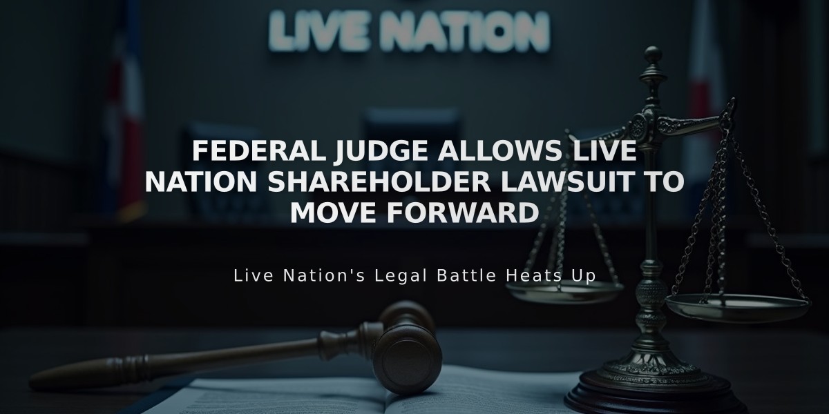 Federal Judge Allows Live Nation Shareholder Lawsuit to Move Forward