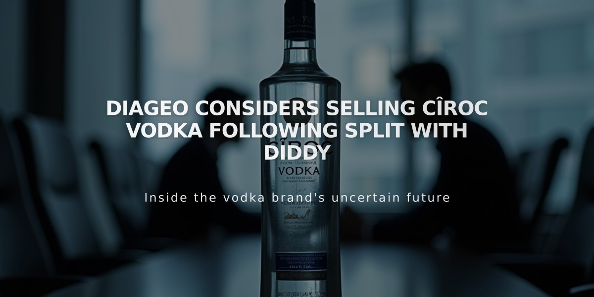 Diageo Considers Selling Cîroc Vodka Following Split with Diddy