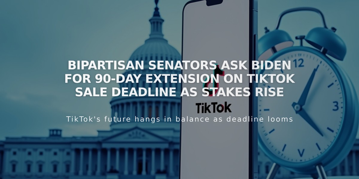 Bipartisan Senators Ask Biden for 90-Day Extension on TikTok Sale Deadline as Stakes Rise