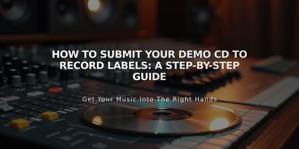 How to Submit Your Demo CD to Record Labels: A Step-by-Step Guide